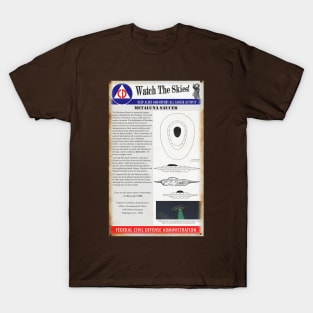 Rusty Vintage Civil Defense Sign - Metaluna Saucer T-Shirt